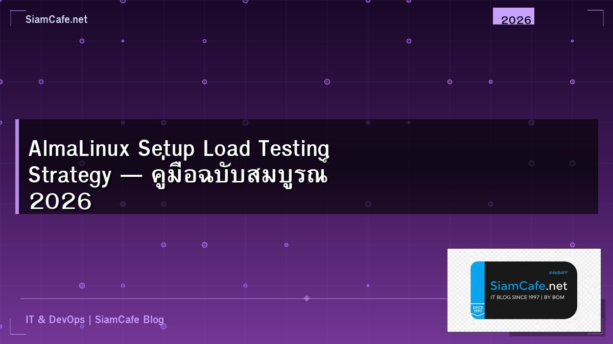 AlmaLinux Setup Load Testing Strategy — คู่มือฉบับสมบูรณ์ 2026 | SiamCafe Blog
