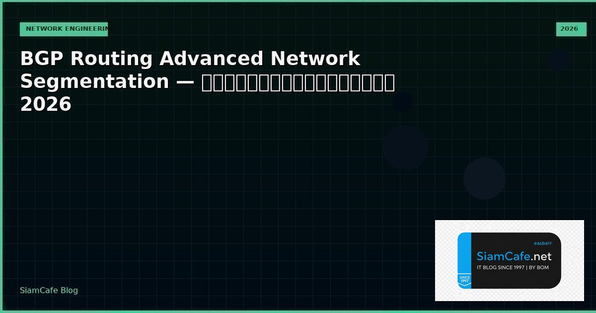 BGP Routing Advanced Network Segmentation — คู่มือฉบับสมบูรณ์ 2026 | SiamCafe Blog