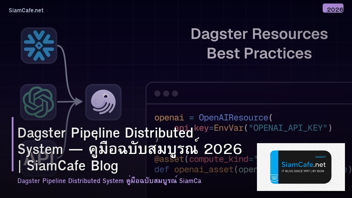 Dagster Pipeline Distributed System — คู่มือฉบับสมบูรณ์ 2026 | SiamCafe Blog
