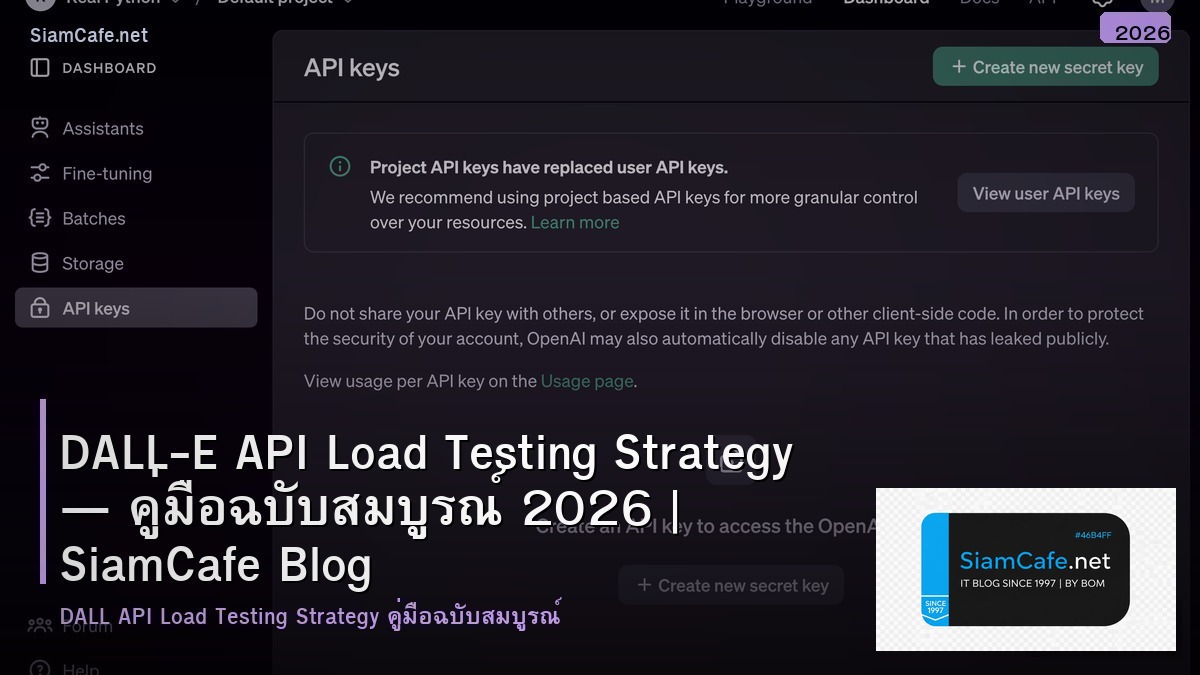 DALL-E API Load Testing Strategy — คู่มือฉบับสมบูรณ์ 2026 | SiamCafe Blog
