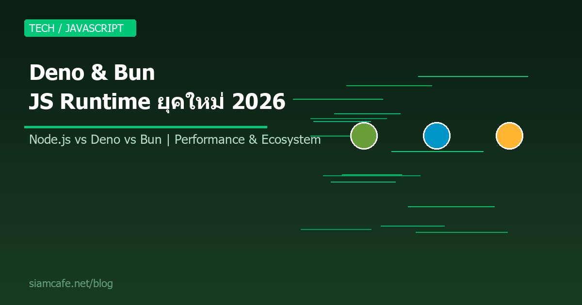 Deno และ Bun คืออะไร? JavaScript Runtime ยุคใหม่ เปรียบเทียบกับ Node.js 2026