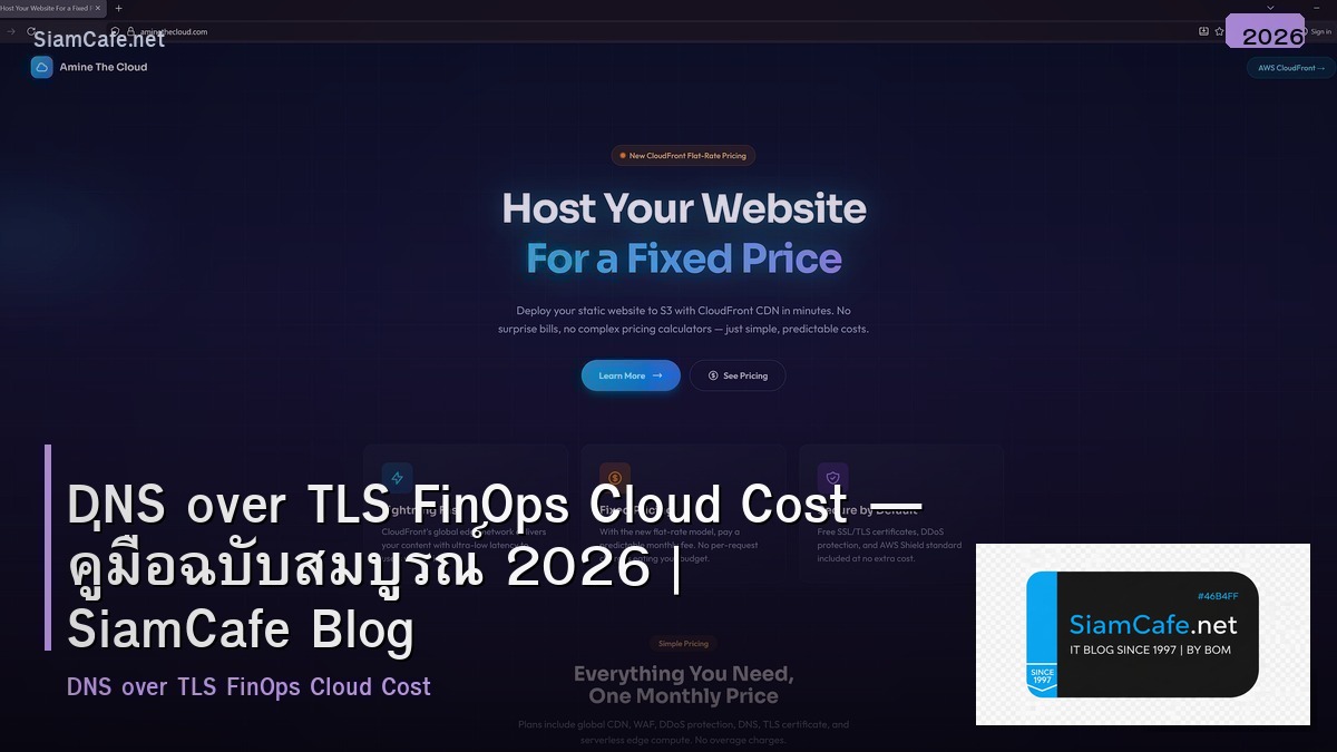 DNS over TLS FinOps Cloud Cost — คู่มือฉบับสมบูรณ์ 2026 | SiamCafe Blog