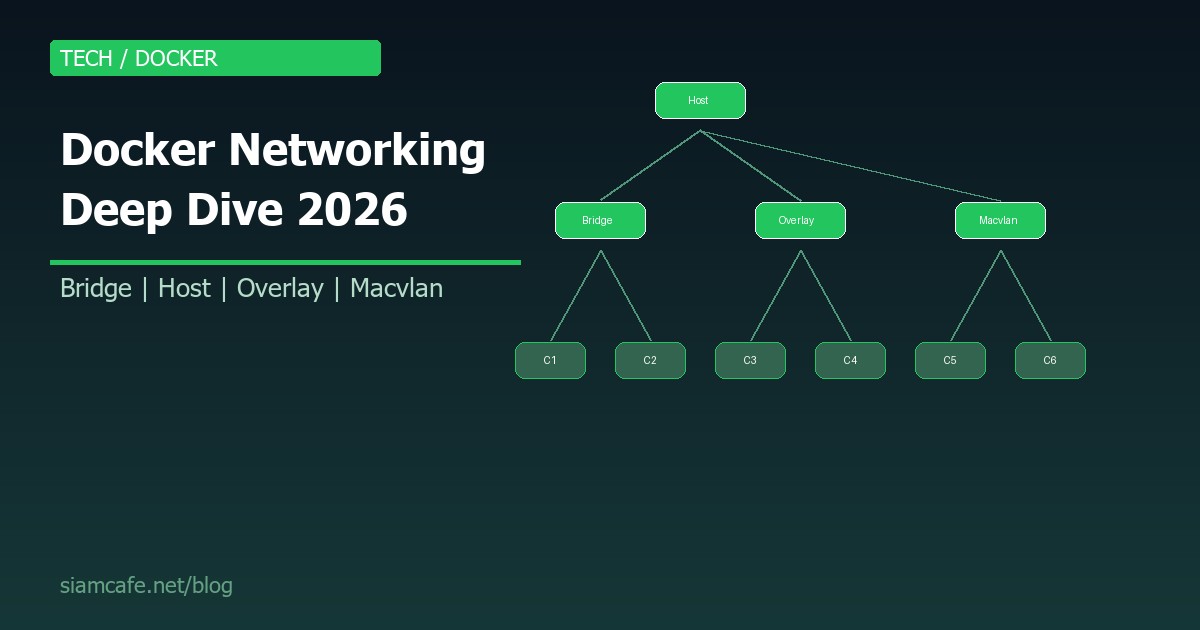 Docker Networking คืออะไร? สอน Bridge, Host, Overlay, Macvlan อย่างละเอียด 2026
