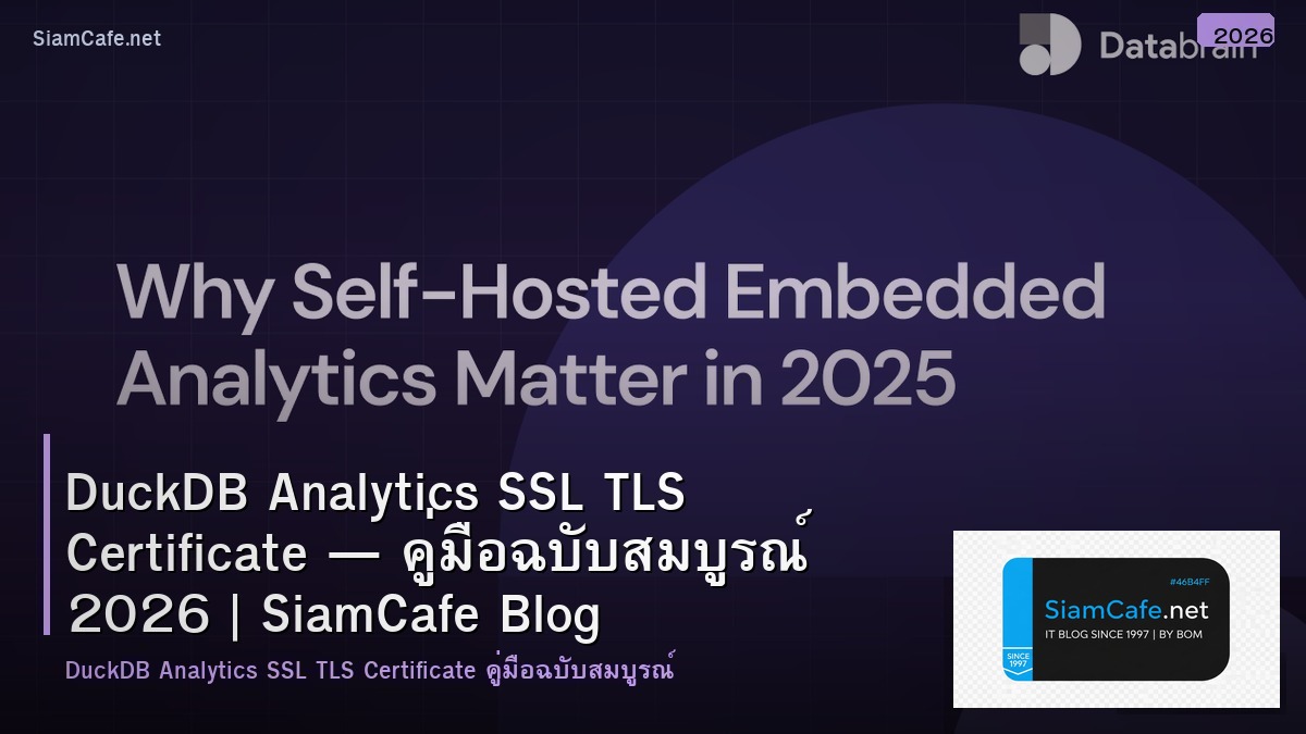 DuckDB Analytics SSL TLS Certificate — คู่มือฉบับสมบูรณ์ 2026 | SiamCafe Blog