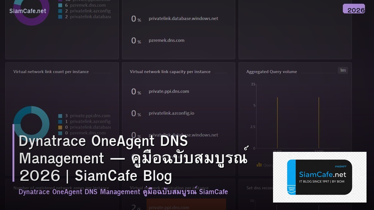 Dynatrace OneAgent DNS Management — คู่มือฉบับสมบูรณ์ 2026 | SiamCafe Blog