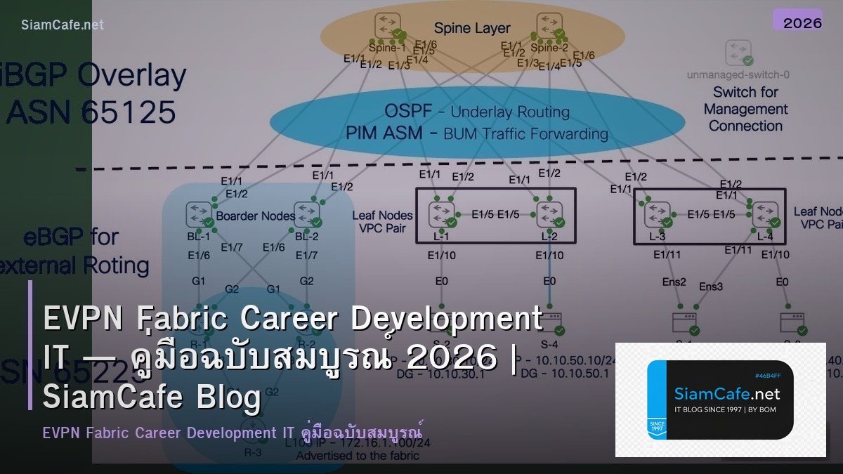 EVPN Fabric Career Development IT — คู่มือฉบับสมบูรณ์ 2026 | SiamCafe Blog