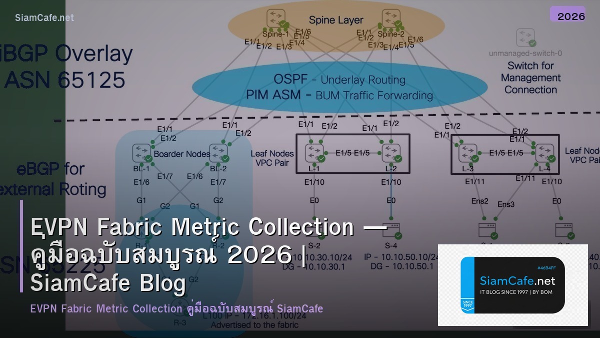 EVPN Fabric Metric Collection — คู่มือฉบับสมบูรณ์ 2026 | SiamCafe Blog