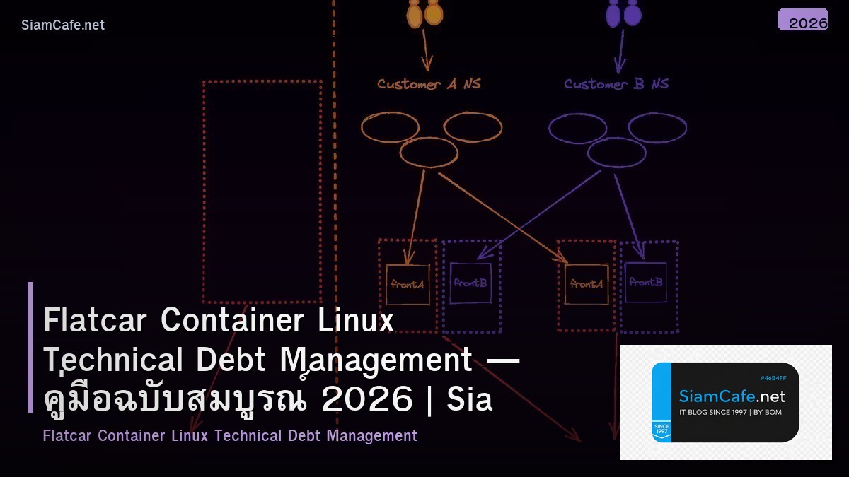 Flatcar Container Linux Technical Debt Management — คู่มือฉบับสมบูรณ์ 2026 | SiamCafe Blog