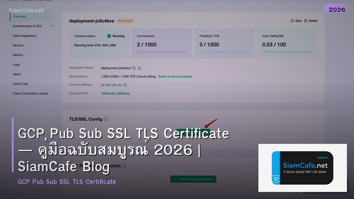 GCP Pub Sub SSL TLS Certificate — คู่มือฉบับสมบูรณ์ 2026 | SiamCafe Blog