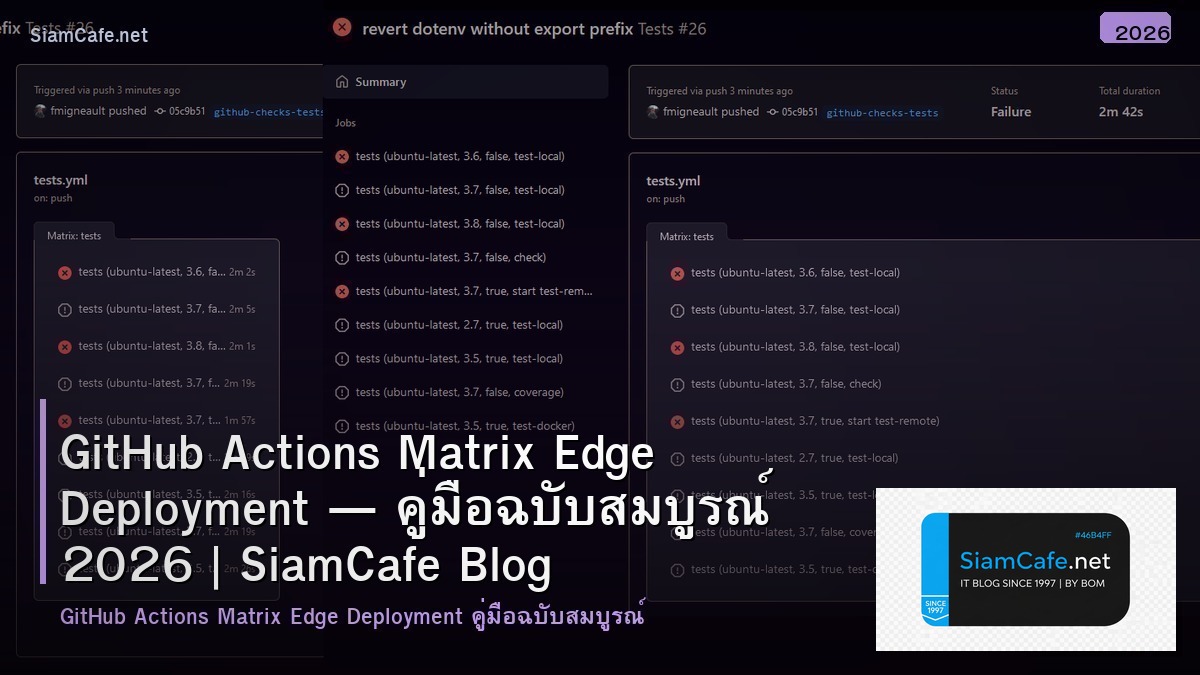 GitHub Actions Matrix Edge Deployment — คู่มือฉบับสมบูรณ์ 2026 | SiamCafe Blog