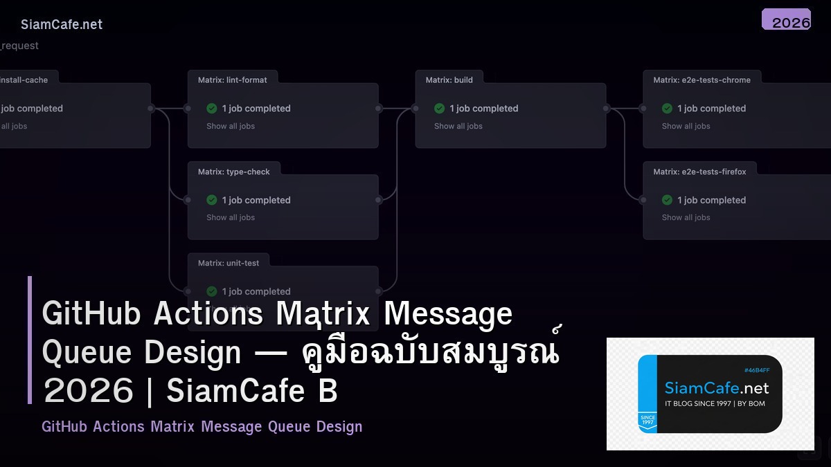 GitHub Actions Matrix Message Queue Design — คู่มือฉบับสมบูรณ์ 2026 | SiamCafe Blog