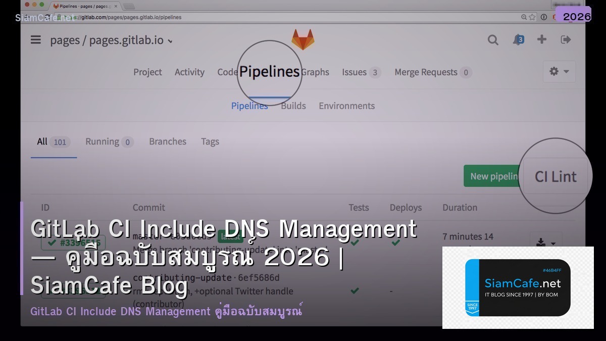 GitLab CI Include DNS Management — คู่มือฉบับสมบูรณ์ 2026 | SiamCafe Blog