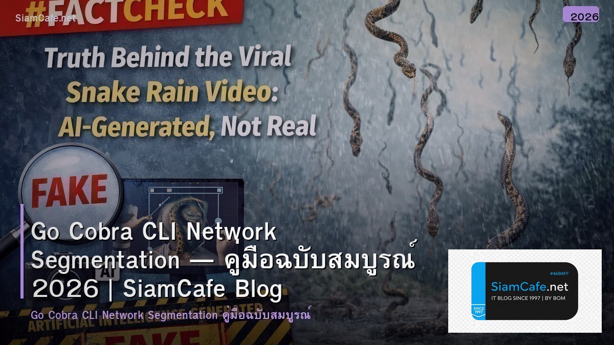 Go Cobra CLI Network Segmentation — คู่มือฉบับสมบูรณ์ 2026 | SiamCafe Blog