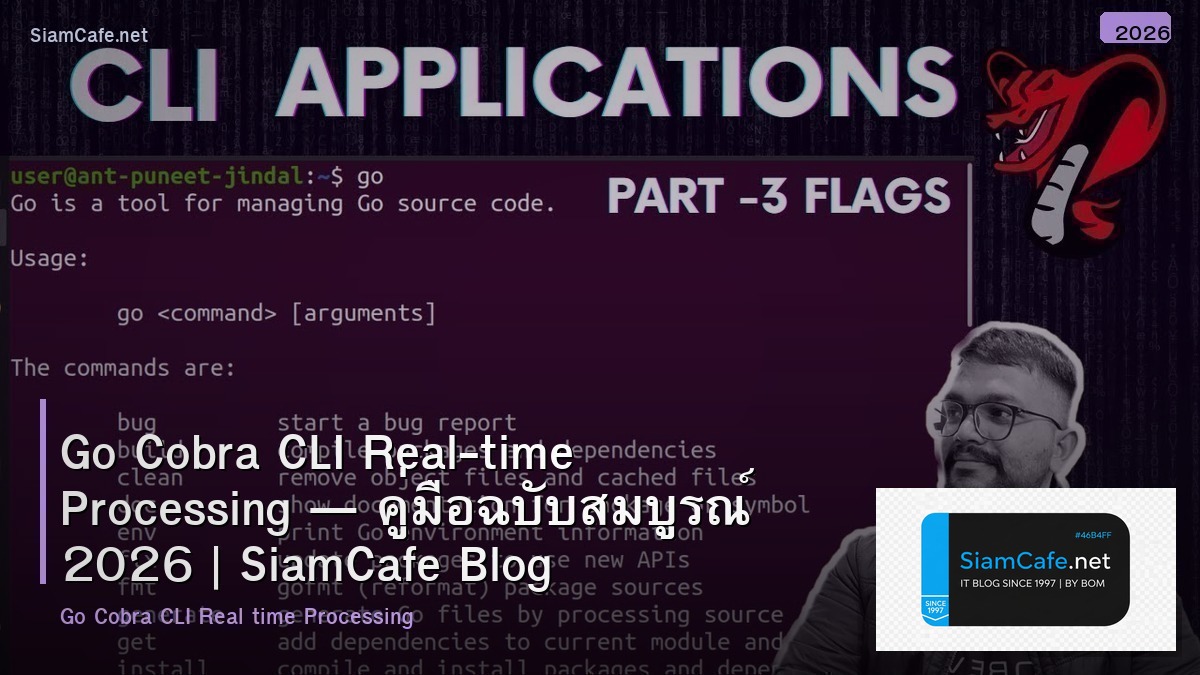 Go Cobra CLI Real-time Processing — คู่มือฉบับสมบูรณ์ 2026 | SiamCafe Blog