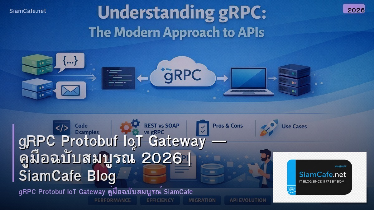 gRPC Protobuf IoT Gateway — คู่มือฉบับสมบูรณ์ 2026 | SiamCafe Blog