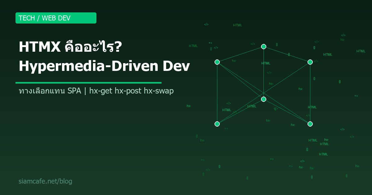 HTMX คืออะไร? สอน Hypermedia-Driven Development ทางเลือกแทน SPA สำหรับ Web Developer 2026