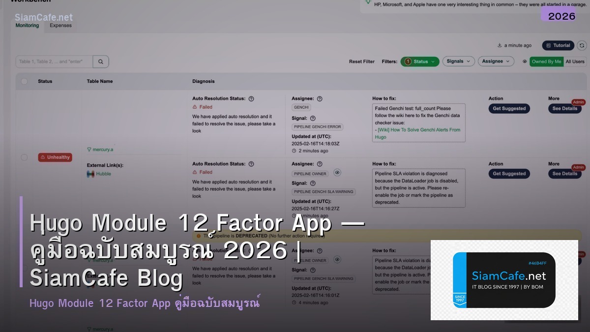 Hugo Module 12 Factor App — คู่มือฉบับสมบูรณ์ 2026 | SiamCafe Blog