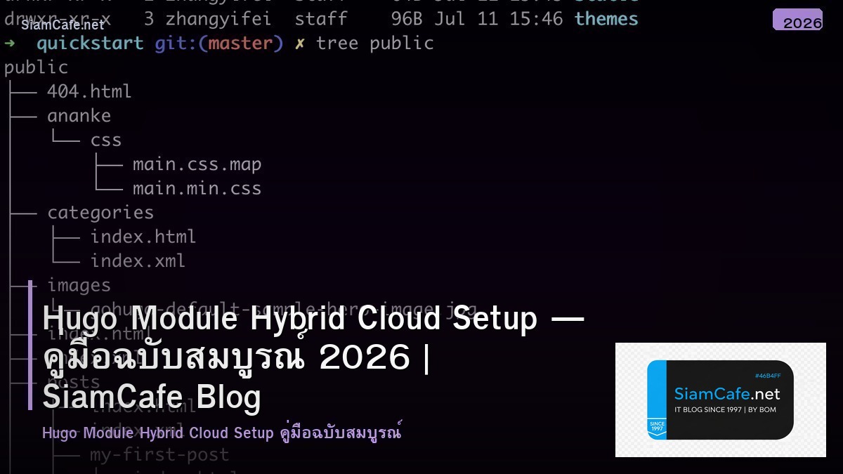 Hugo Module Hybrid Cloud Setup — คู่มือฉบับสมบูรณ์ 2026 | SiamCafe Blog