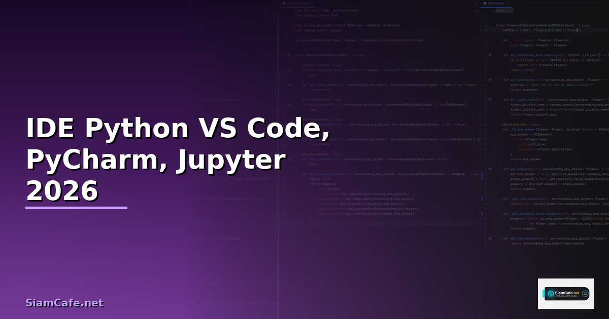 IDE Python ที่ดีที่สุด — เปรียบเทียบ VS Code, PyCharm, Jupyter 2026