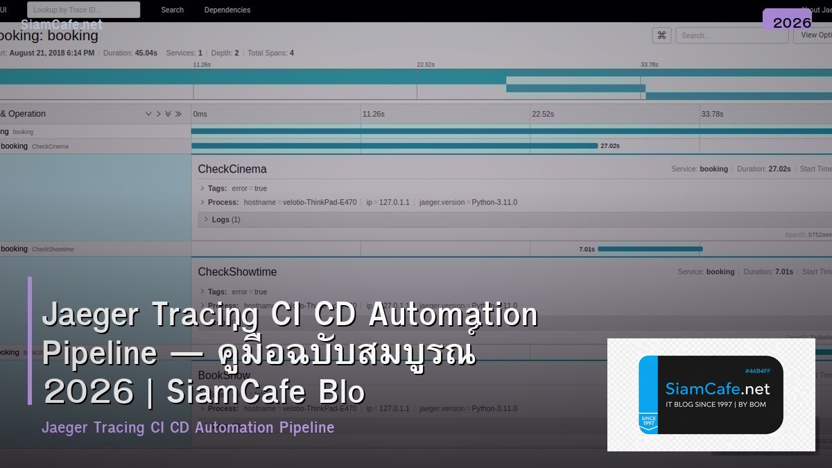 Jaeger Tracing CI CD Automation Pipeline — คู่มือฉบับสมบูรณ์ 2026 | SiamCafe Blog