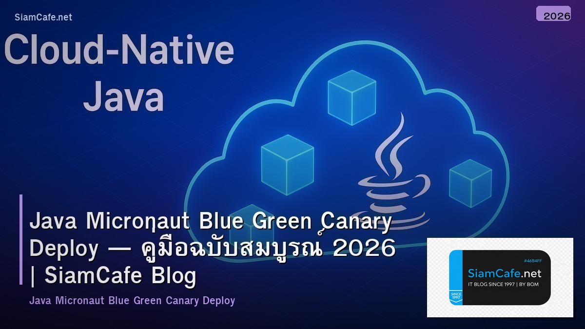 Java Micronaut Blue Green Canary Deploy — คู่มือฉบับสมบูรณ์ 2026 | SiamCafe Blog