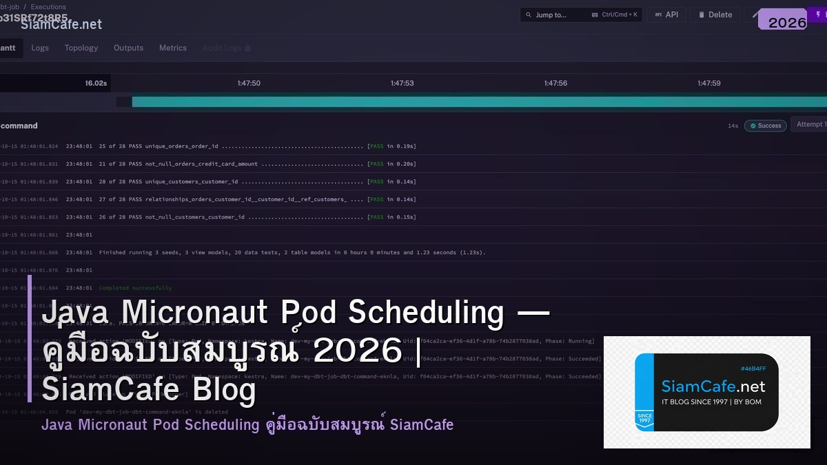 Java Micronaut Pod Scheduling — คู่มือฉบับสมบูรณ์ 2026 | SiamCafe Blog