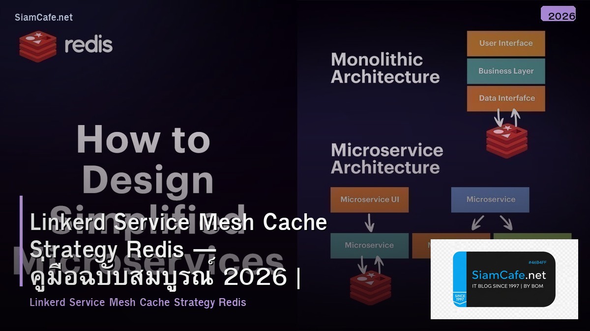 Linkerd Service Mesh Cache Strategy Redis — คู่มือฉบับสมบูรณ์ 2026 | SiamCafe Blog