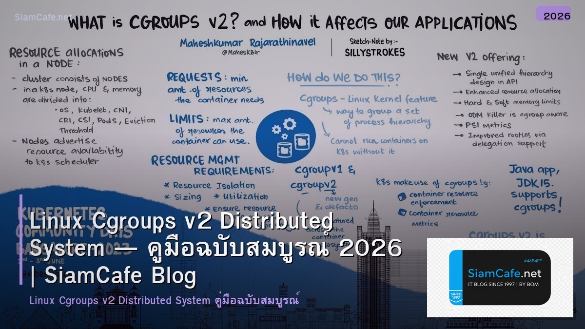 Linux Cgroups v2 Distributed System — คู่มือฉบับสมบูรณ์ 2026 | SiamCafe Blog