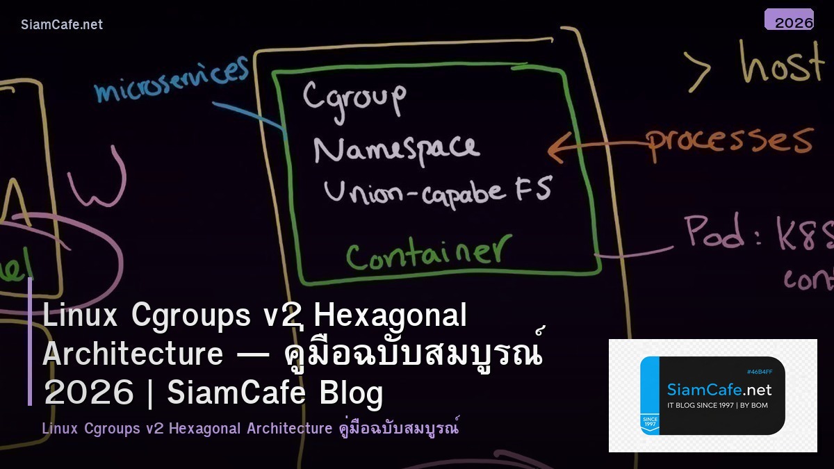 Linux Cgroups v2 Hexagonal Architecture — คู่มือฉบับสมบูรณ์ 2026 | SiamCafe Blog