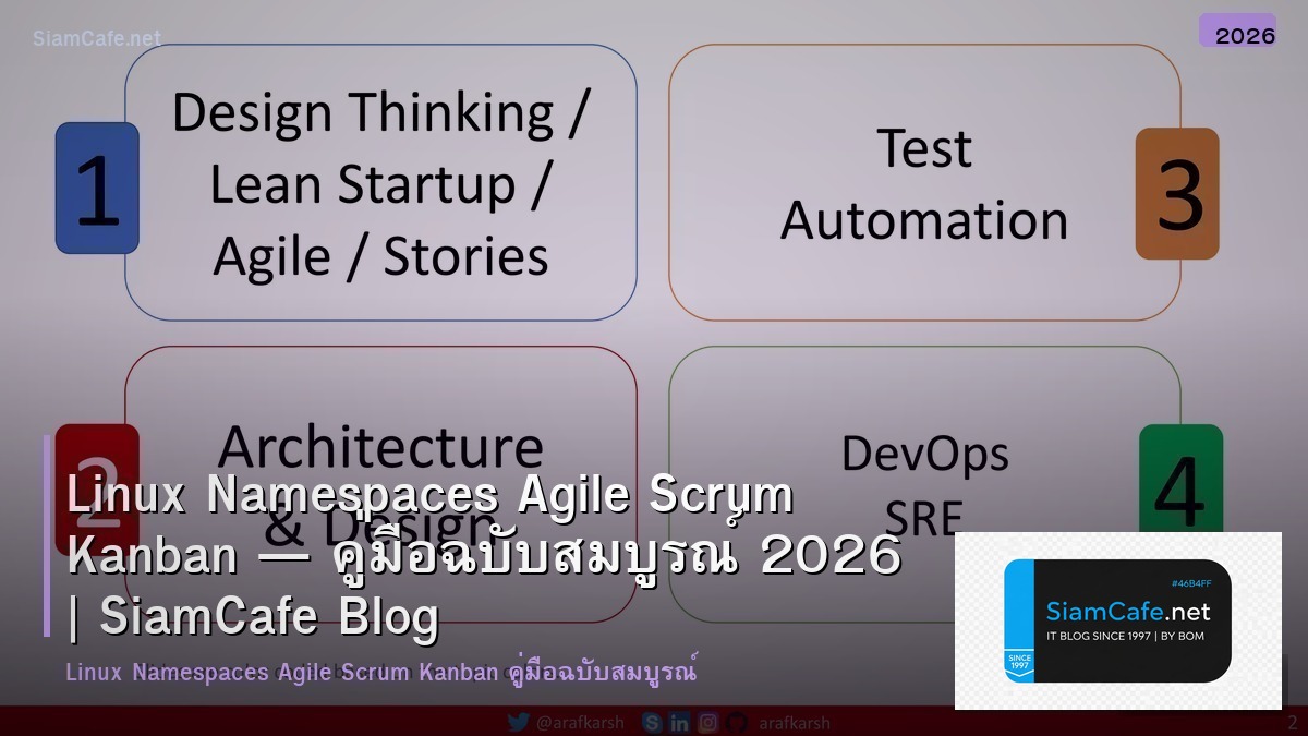 Linux Namespaces Agile Scrum Kanban — คู่มือฉบับสมบูรณ์ 2026 | SiamCafe Blog