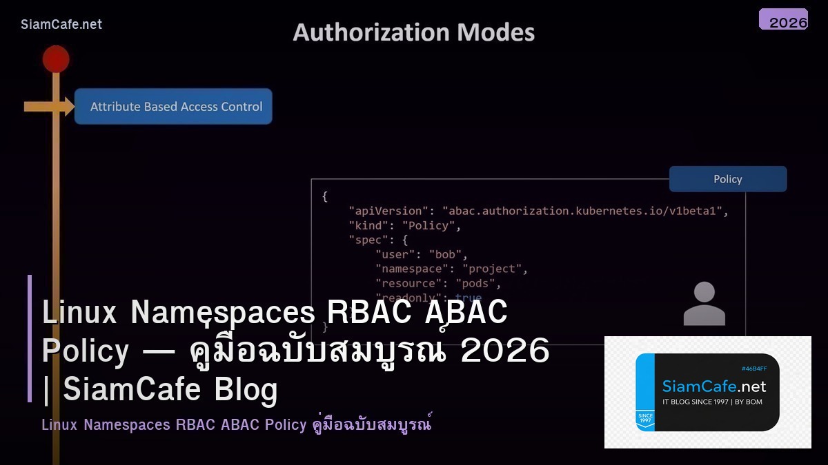 Linux Namespaces RBAC ABAC Policy — คู่มือฉบับสมบูรณ์ 2026 | SiamCafe Blog