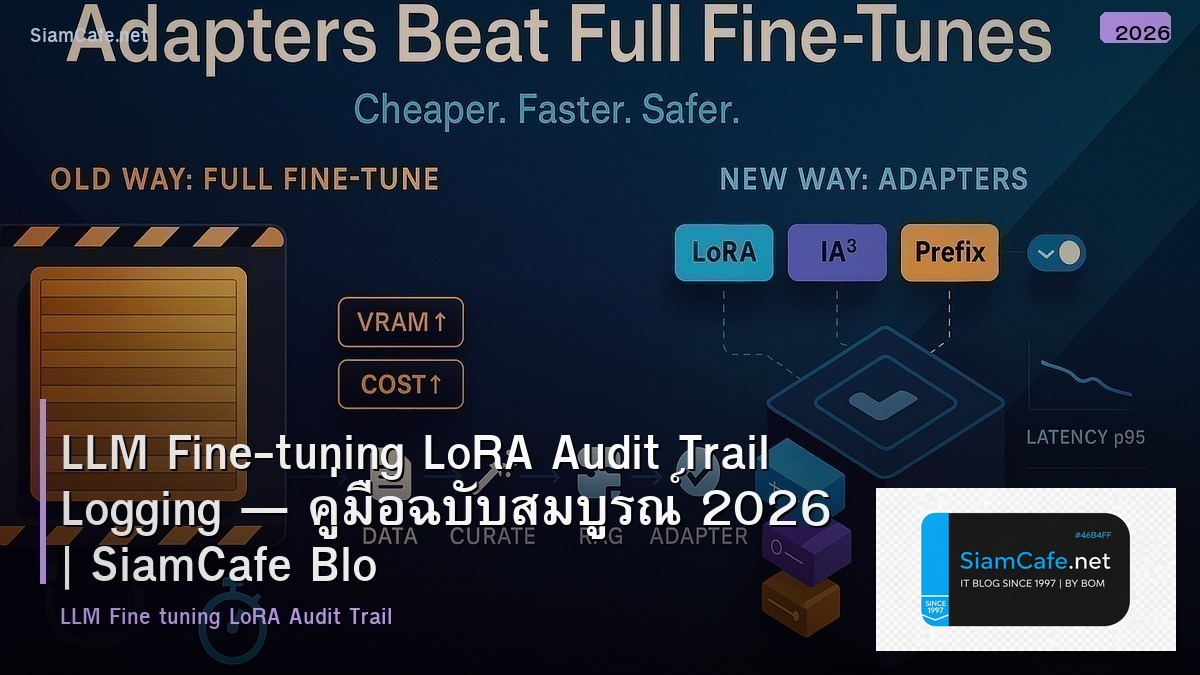 LLM Fine-tuning LoRA Audit Trail Logging — คู่มือฉบับสมบูรณ์ 2026 | SiamCafe Blog
