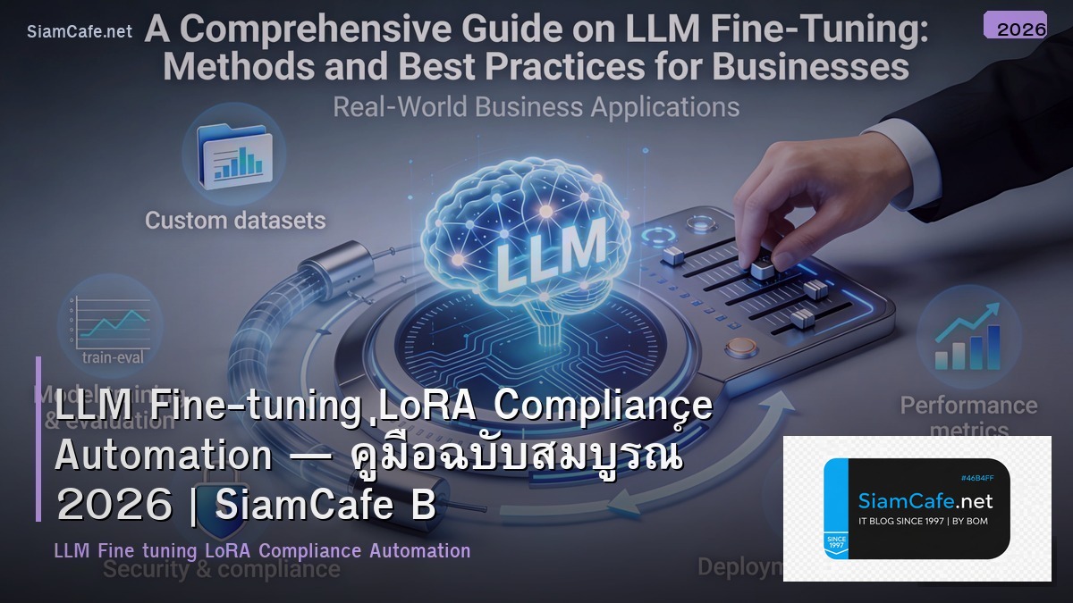LLM Fine-tuning LoRA Compliance Automation — คู่มือฉบับสมบูรณ์ 2026 | SiamCafe Blog