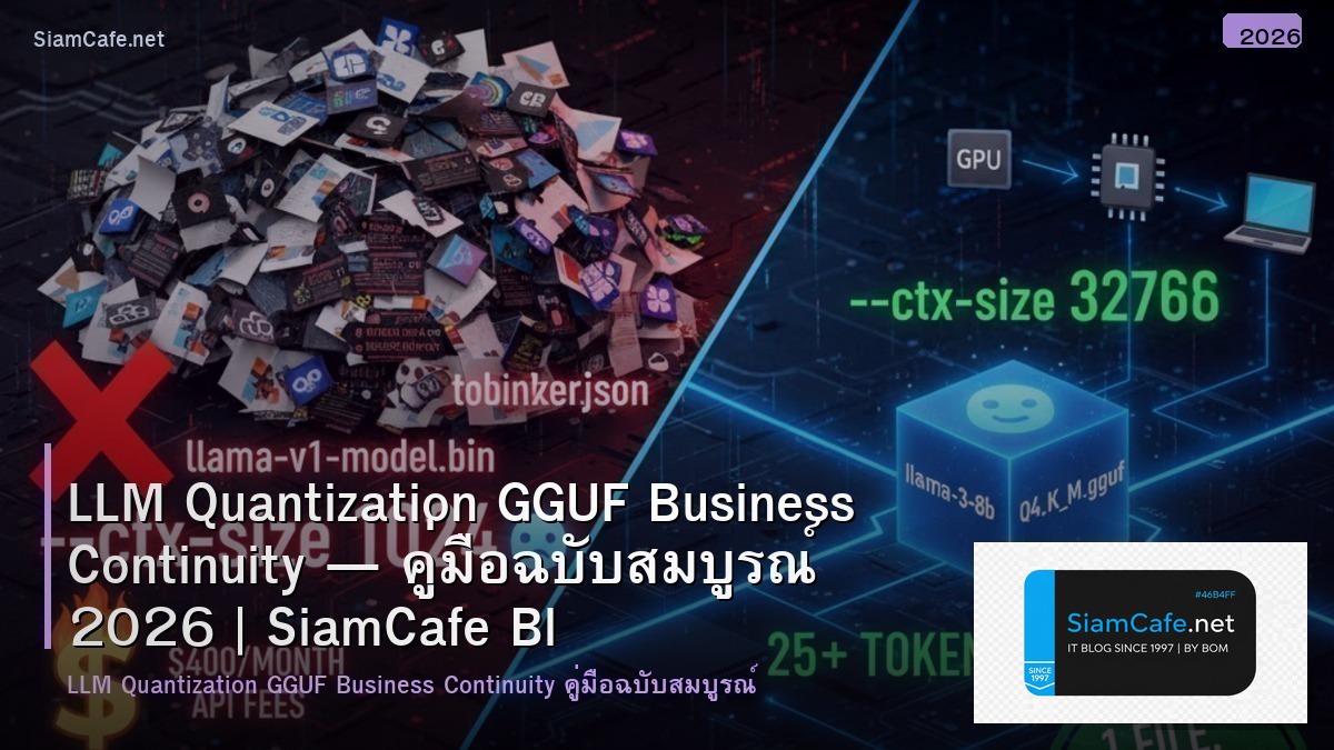 LLM Quantization GGUF Business Continuity — คู่มือฉบับสมบูรณ์ 2026 | SiamCafe Blog