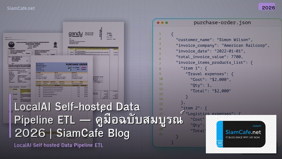 LocalAI Self-hosted Data Pipeline ETL — คู่มือฉบับสมบูรณ์ 2026 | SiamCafe Blog
