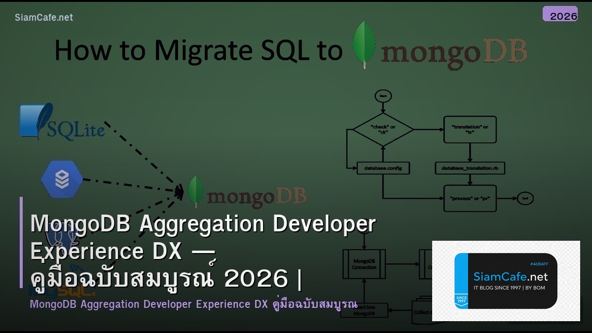 MongoDB Aggregation Developer Experience DX — คู่มือฉบับสมบูรณ์ 2026 | SiamCafe Blog