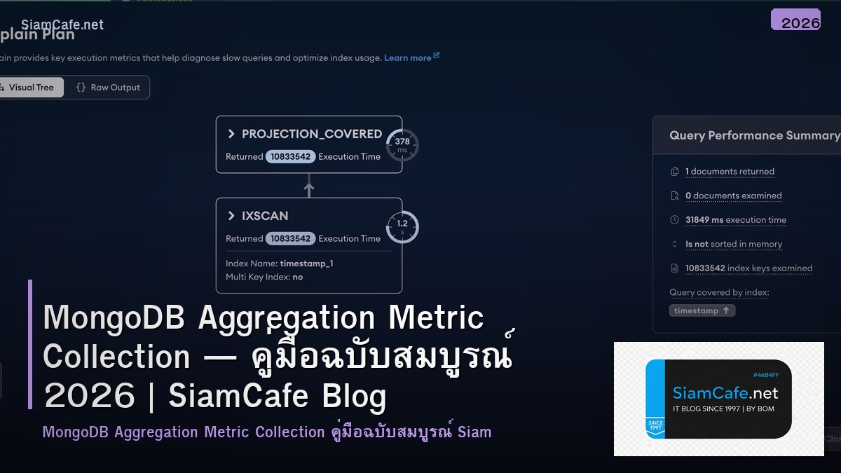 MongoDB Aggregation Metric Collection — คู่มือฉบับสมบูรณ์ 2026 | SiamCafe Blog