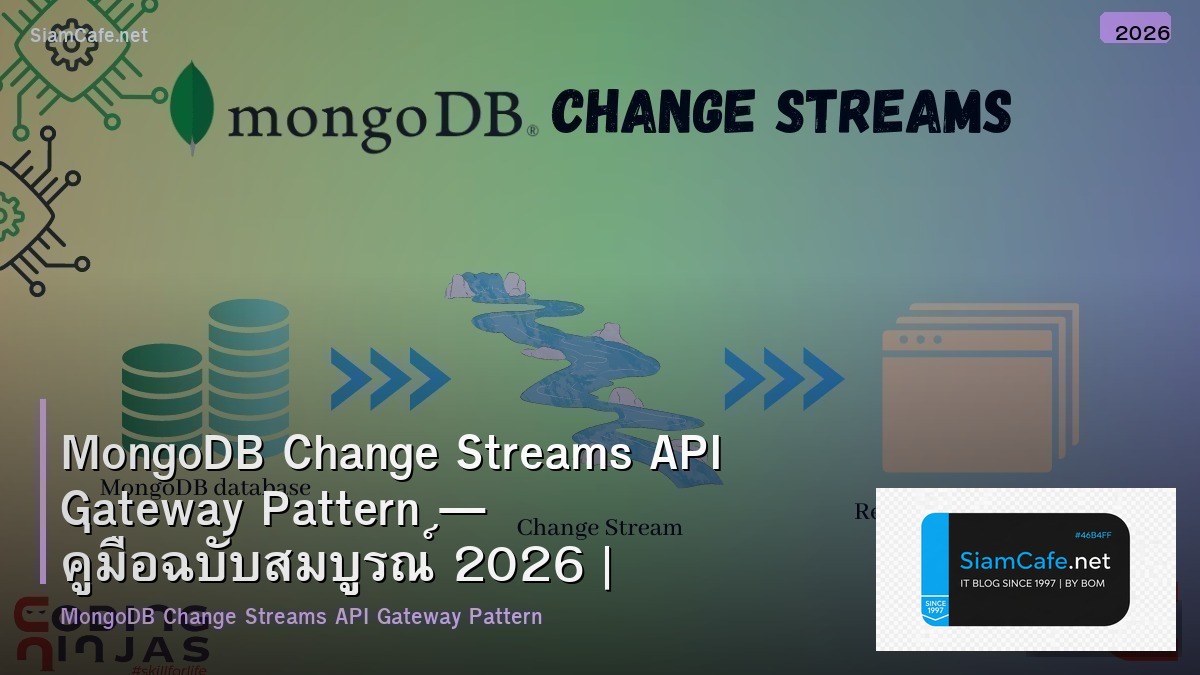 MongoDB Change Streams API Gateway Pattern — คู่มือฉบับสมบูรณ์ 2026 | SiamCafe Blog