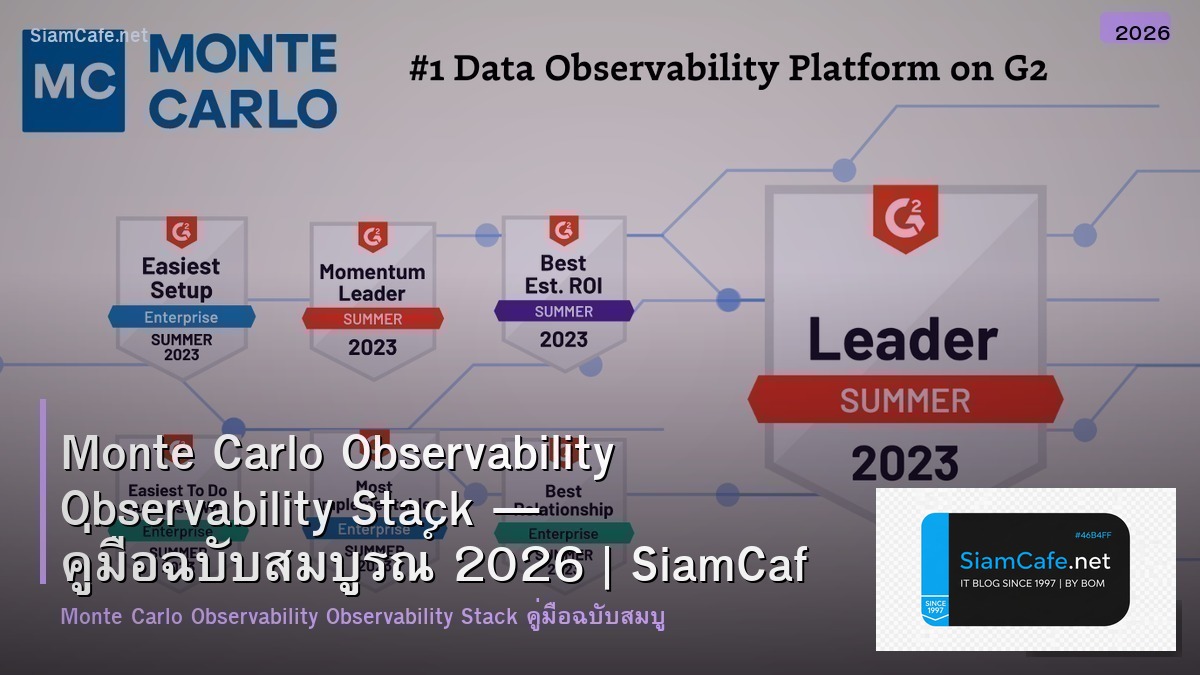 Monte Carlo Observability Observability Stack — คู่มือฉบับสมบูรณ์ 2026 | SiamCafe Blog