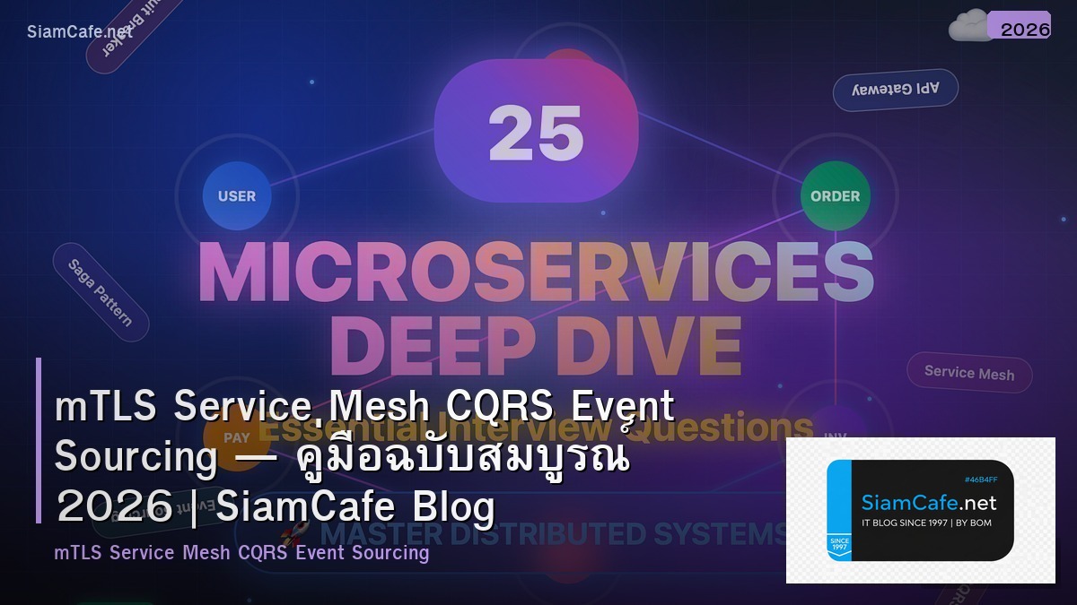 mTLS Service Mesh CQRS Event Sourcing — คู่มือฉบับสมบูรณ์ 2026 | SiamCafe Blog