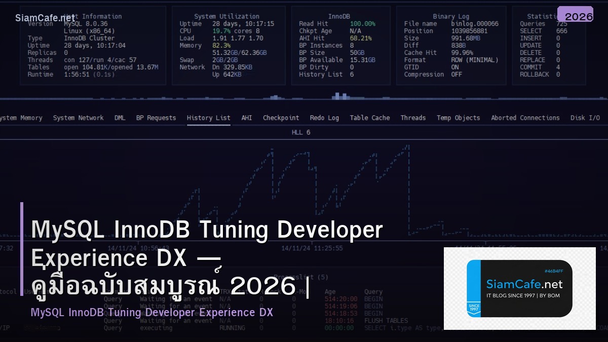 MySQL InnoDB Tuning Developer Experience DX — คู่มือฉบับสมบูรณ์ 2026 | SiamCafe Blog