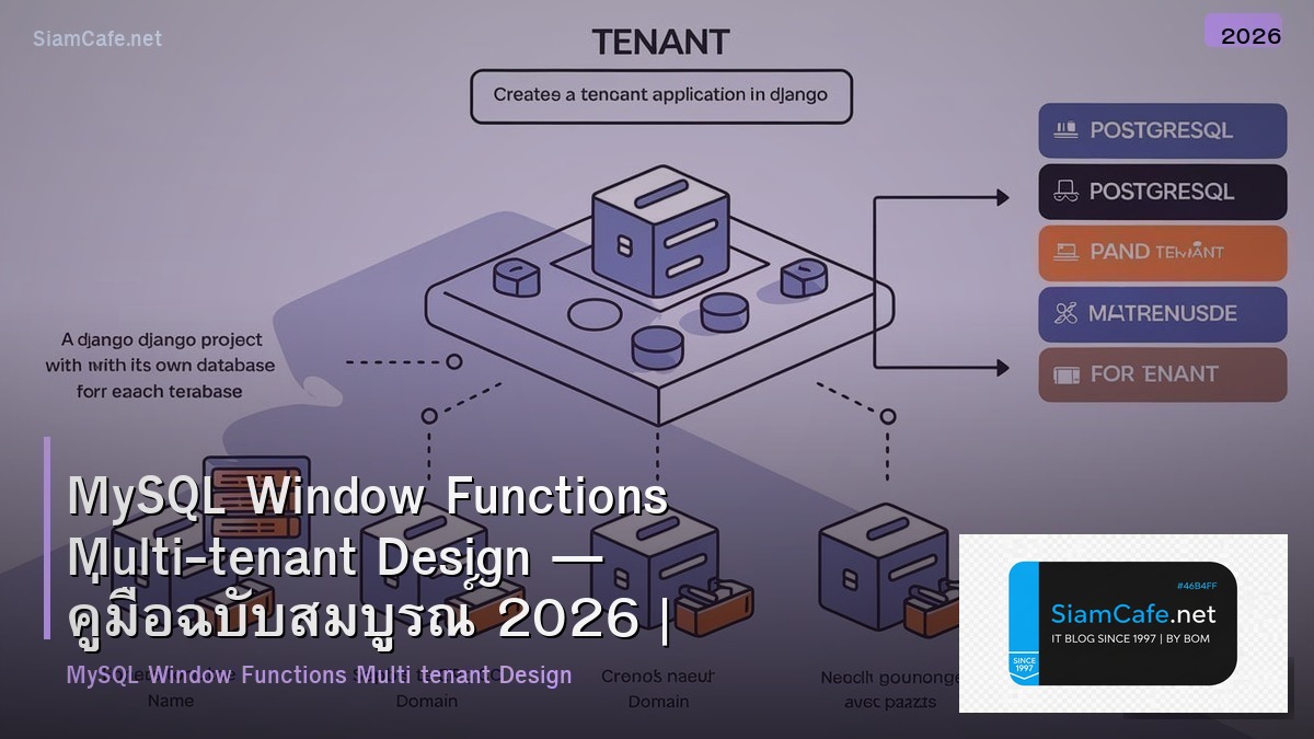 MySQL Window Functions Multi-tenant Design — คู่มือฉบับสมบูรณ์ 2026 | SiamCafe Blog