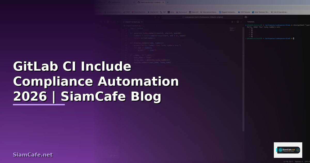 GitLab CI Include Compliance Automation | SiamCafe Blog