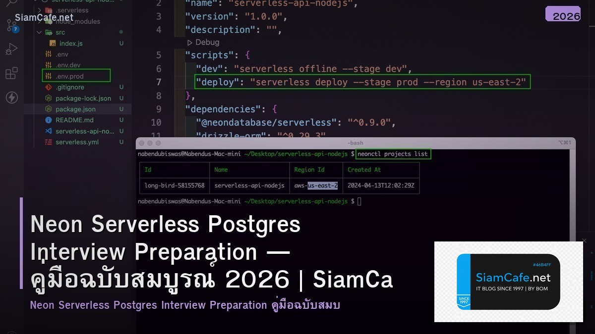 Neon Serverless Postgres Interview Preparation — คู่มือฉบับสมบูรณ์ 2026 | SiamCafe Blog
