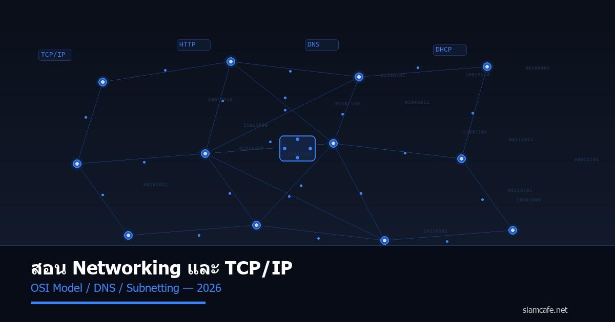 สอน Networking และ TCP/IP ฉบับสมบูรณ์ 2026: OSI Model DNS DHCP Subnetting สำหรับ Developer