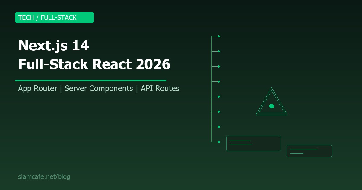 Next.js คืออะไร? สอนสร้าง Full-Stack Web App ด้วย Next.js 14 App Router 2026