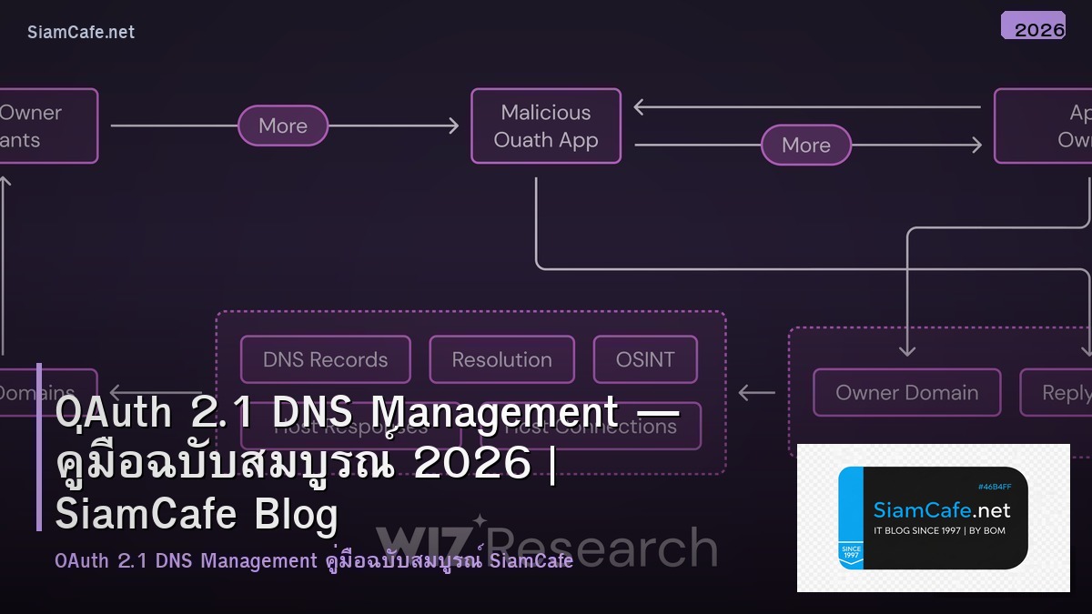 OAuth 2.1 DNS Management — คู่มือฉบับสมบูรณ์ 2026 | SiamCafe Blog