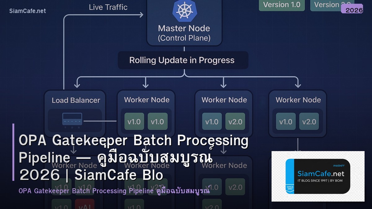 OPA Gatekeeper Batch Processing Pipeline — คู่มือฉบับสมบูรณ์ 2026 | SiamCafe Blog