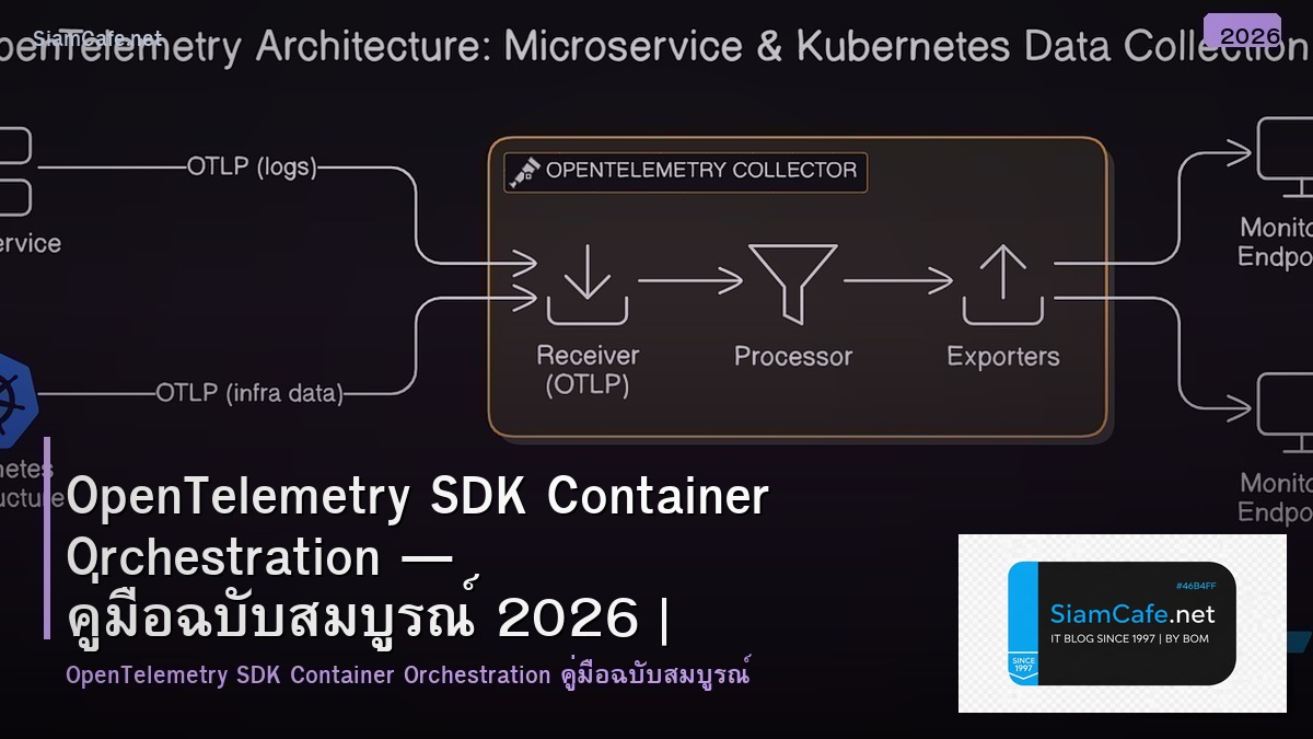 OpenTelemetry SDK Container Orchestration — คู่มือฉบับสมบูรณ์ 2026 | SiamCafe Blog
