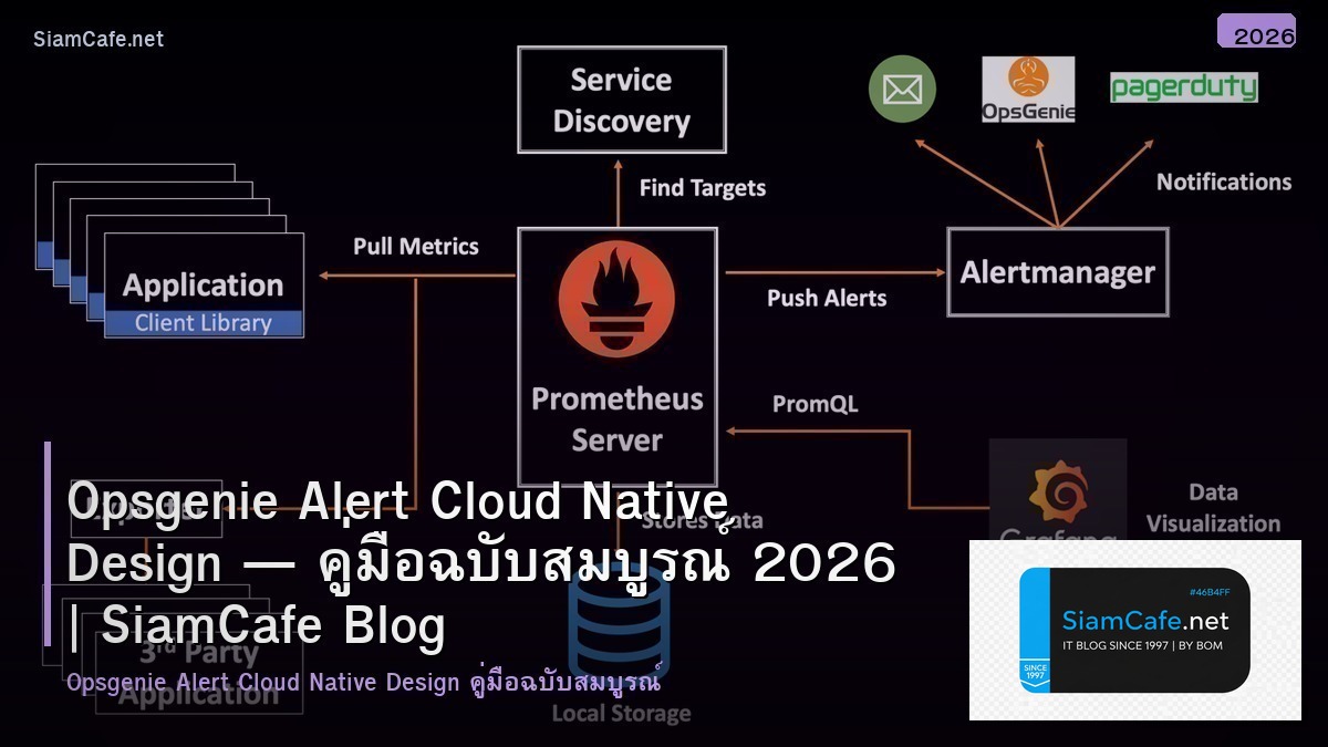 Opsgenie Alert Cloud Native Design — คู่มือฉบับสมบูรณ์ 2026 | SiamCafe Blog